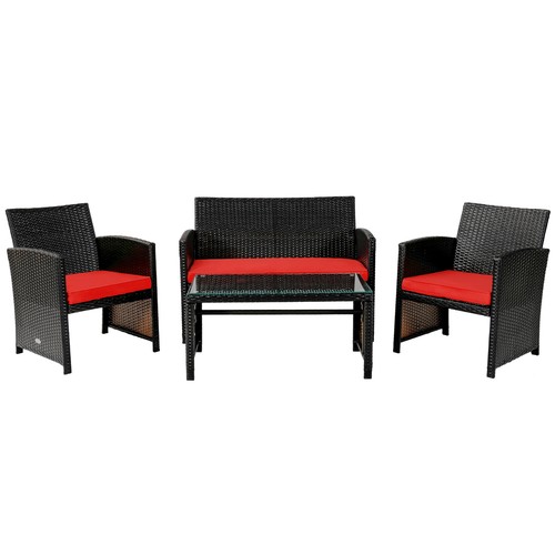 4pcs patio rattan furniture - rattan,